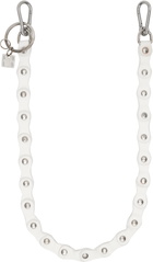 Guidi White Leather Keychain