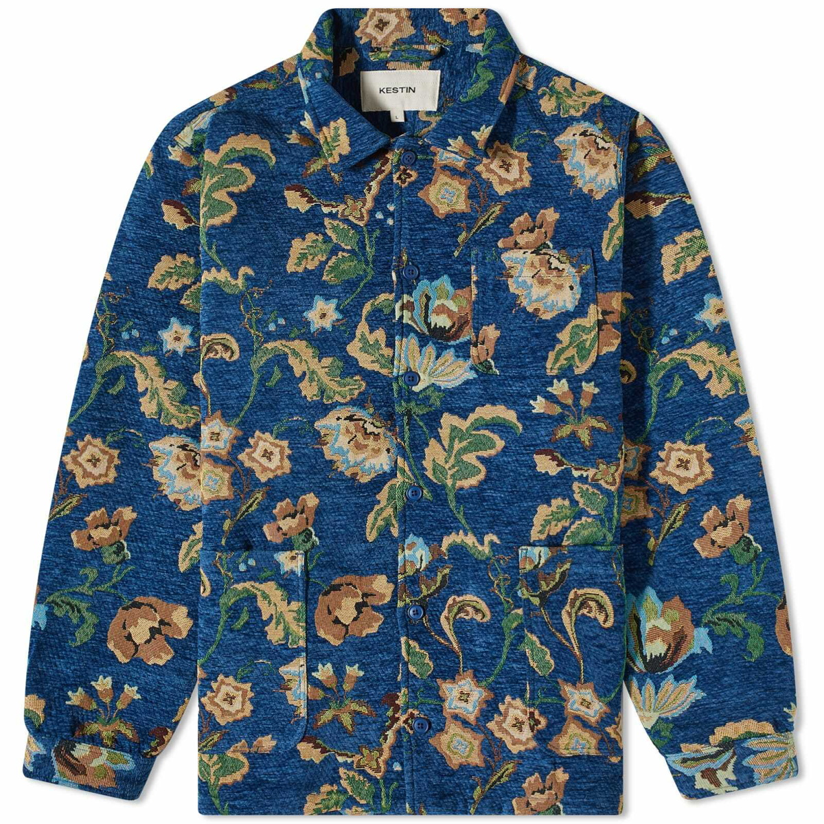 Kestin Men's Ormiston Shirt Jacket in Royal Blue Jacquard Kestin Hare