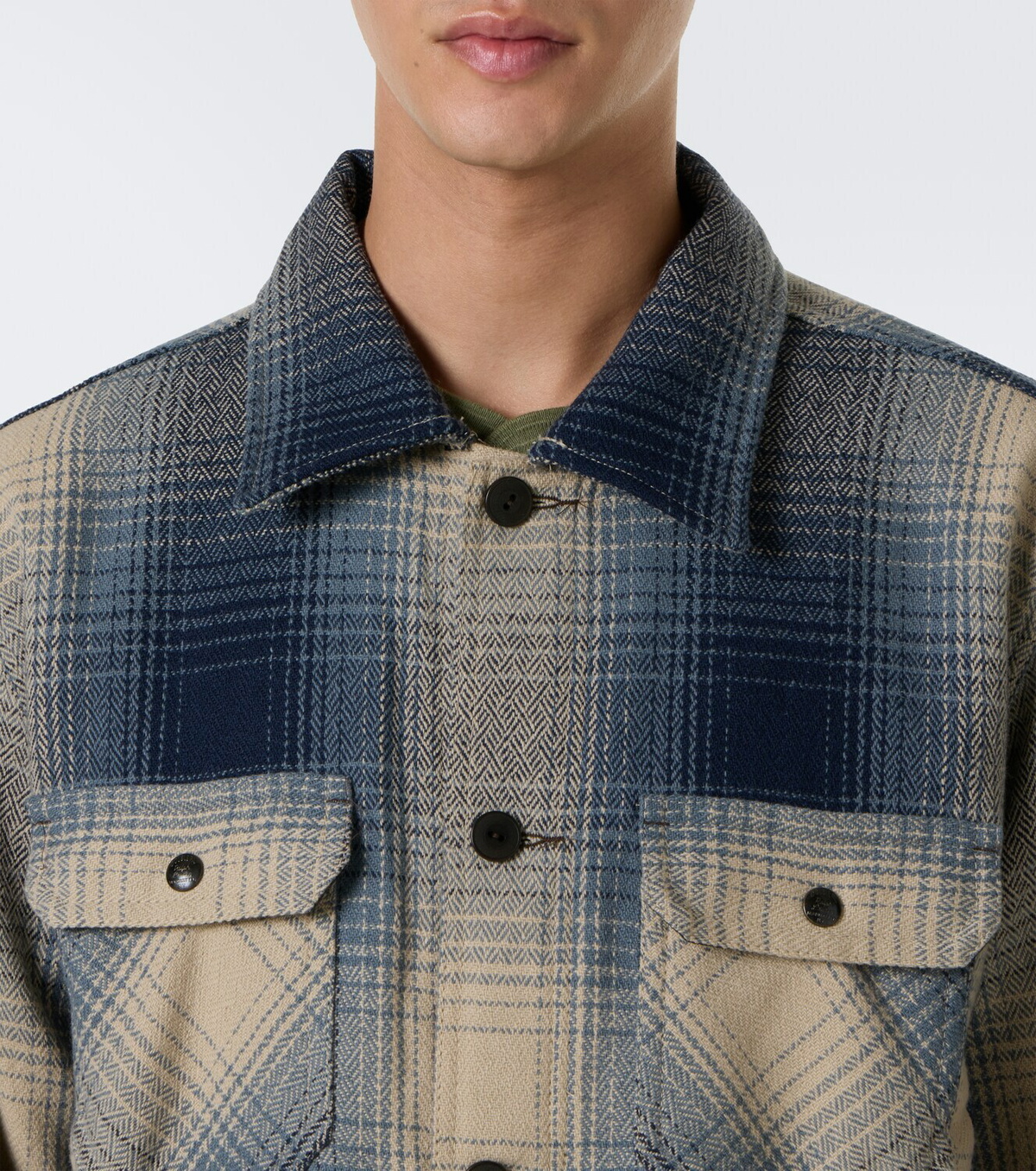 RRL Plaid wool twill shirt