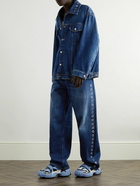 Off-White - Straight-Leg Eyelet-Embellished Jeans - Blue