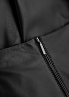 Arma Irina Panelled Leather Midi Skirt Black
