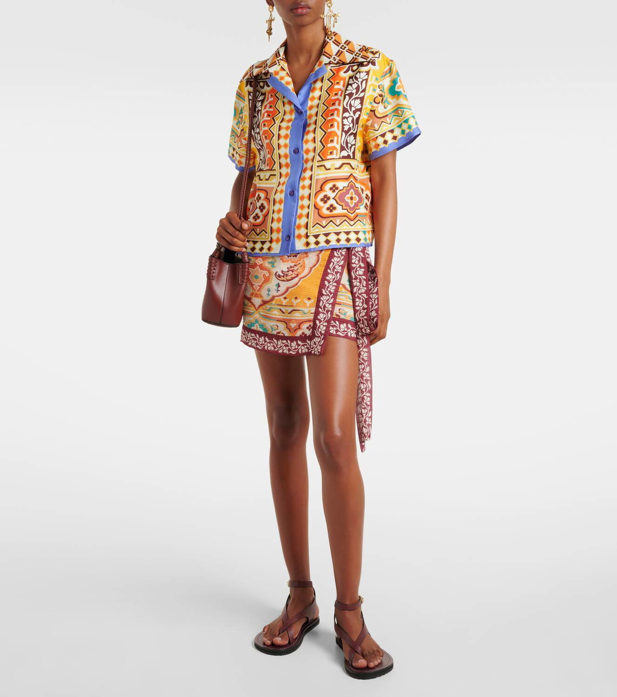 スカート ETRO WRFA0037.AK775 Skirts SILK SKIRT WITH PLACED PRINT