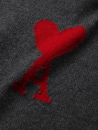 AMI PARIS - ADC Logo-Intarsia Wool Sweater - Gray