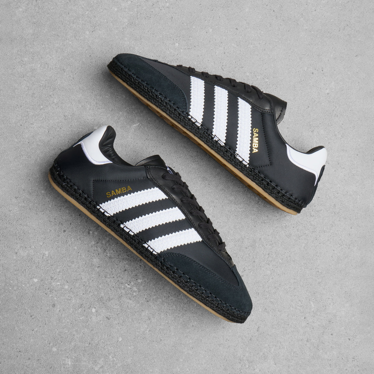 Adidas Men's x CLOT Samba Espadrille Sneaker in Core Black/White/Core Black