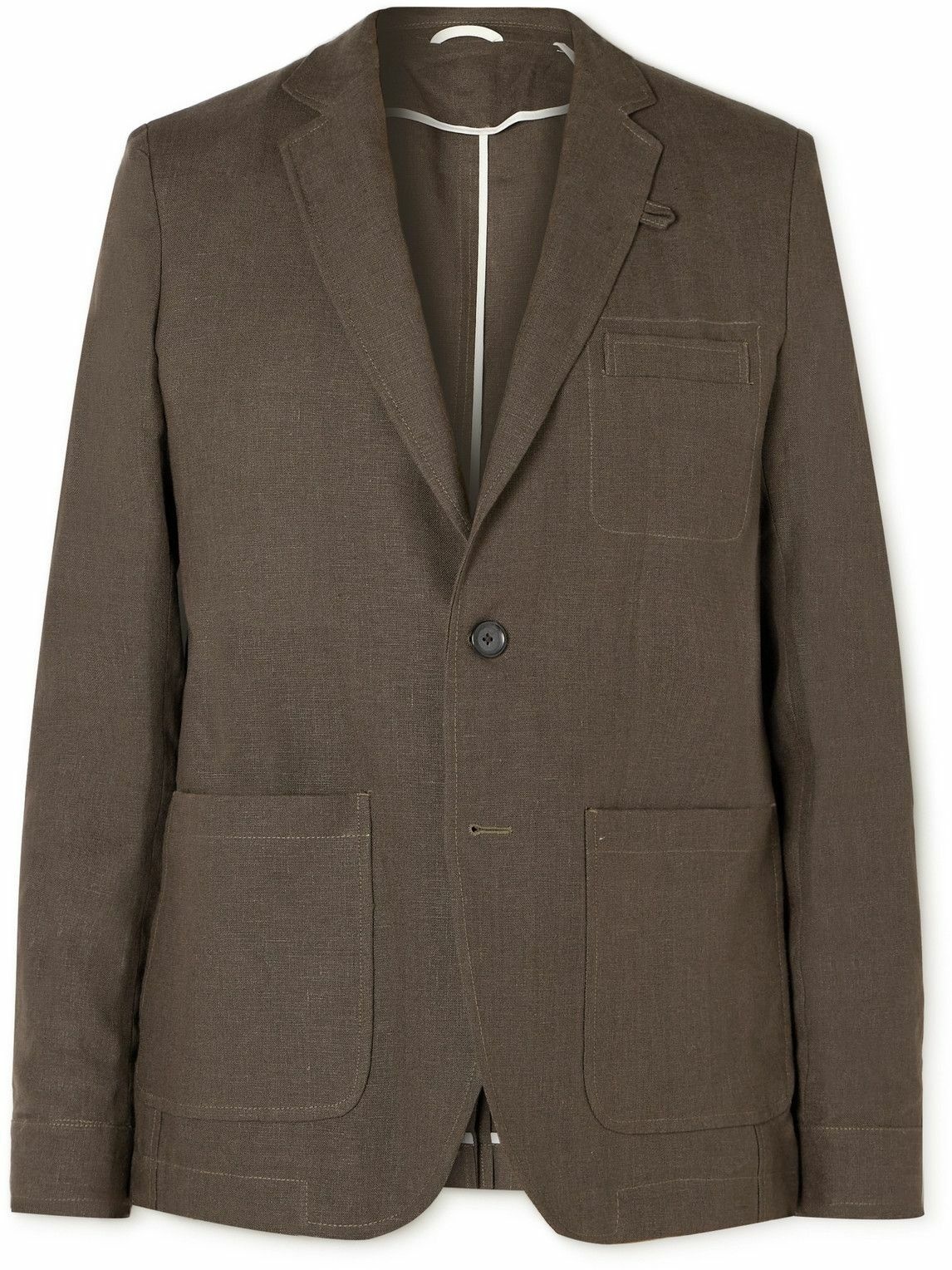 Oliver Spencer - Theobald Unstructured Linen Suit Jacket - Brown Oliver ...