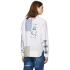 Junya Watanabe White Chambray Multi-Fabric Shirt