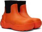 AMBUSH Orange Rubber Chelsea Boots