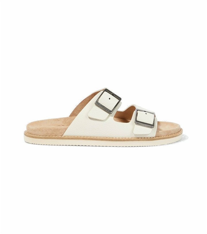 Photo: Brunello Cucinelli Leather and suede sandals