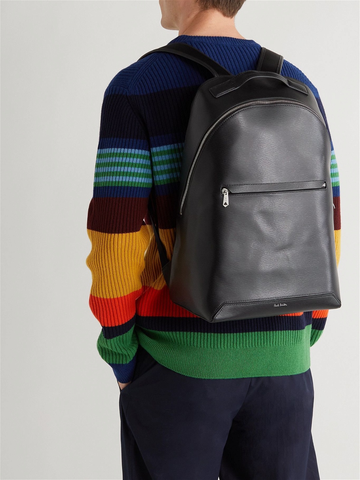 PAUL SMITH - Embossed Leather Backpack Paul Smith