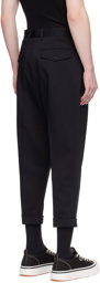 AMI Paris Black Carrot-Fit Oversized Trousers