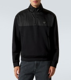 Prada Cotton-blend fleece half-zip sweatshirt