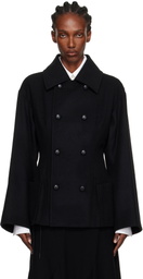 YOHJI YAMAMOTO Black Darts Pea Coat