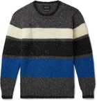 Howlin' - Praise Yah Striped Donegal Wool Sweater - Gray
