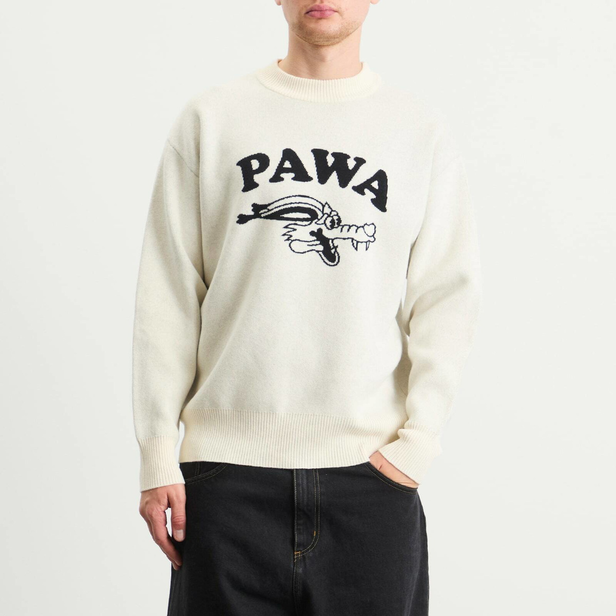 Pawa Speed Sports Men's Doggo Knit Sweater in Cream