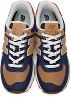 New Balance Navy & Brown Denim 574 Sneakers