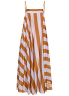 Zimmermann Indra Striped Silk Maxi Dress Lilac