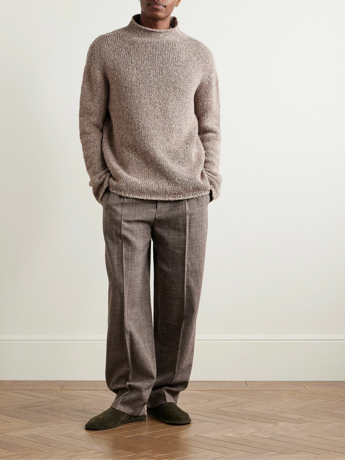 The Row - Ryoko Cotton Rollneck Sweater - Brown