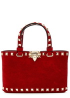 Valentino Rockstud Mini Suede Tote bag - Red - One Size
