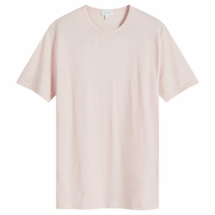 Photo: Sunspel Men's Classic Crew Neck T-Shirt in Pale Pink