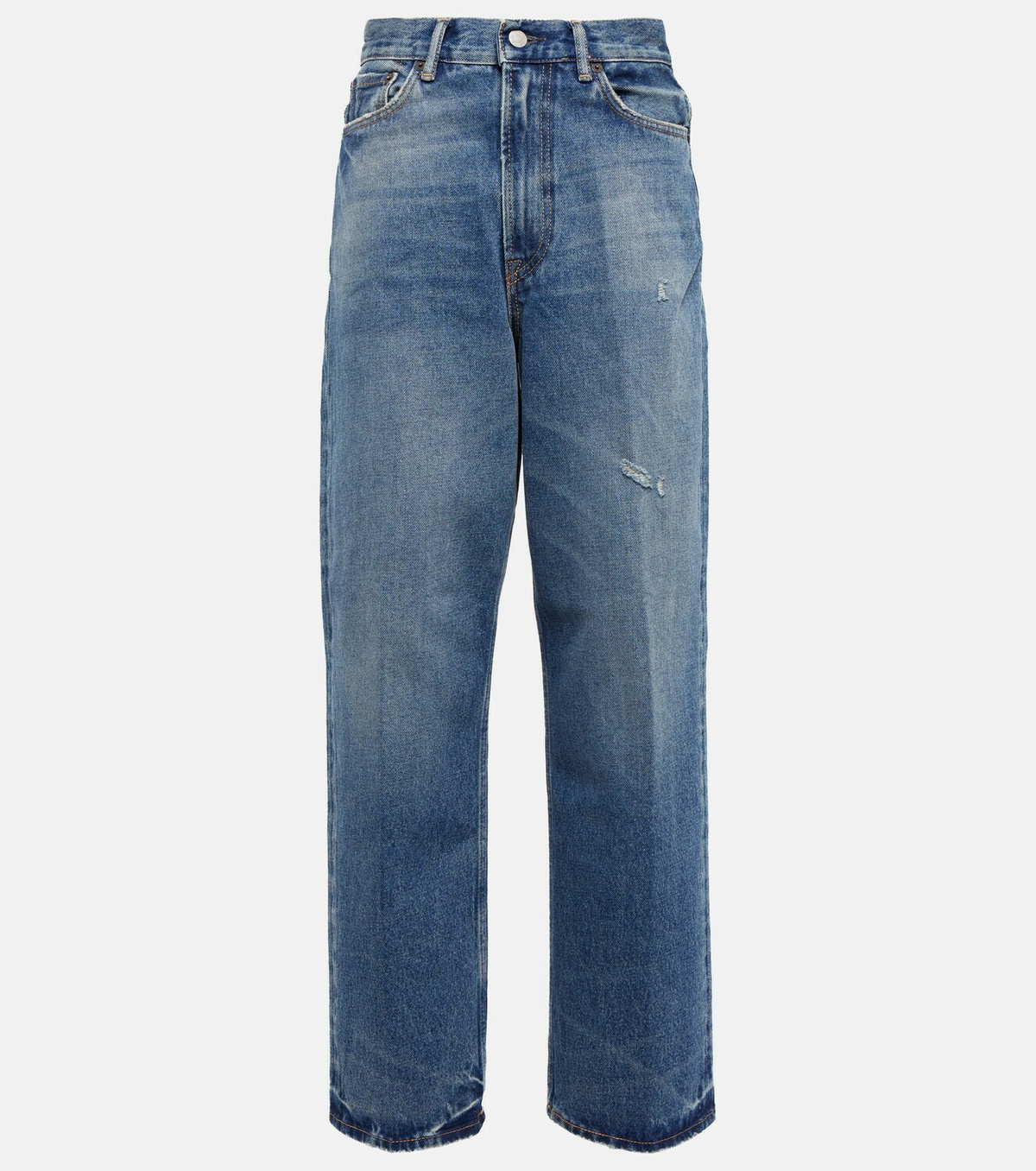 Acne Studios - High-rise straight-leg cropped jeans