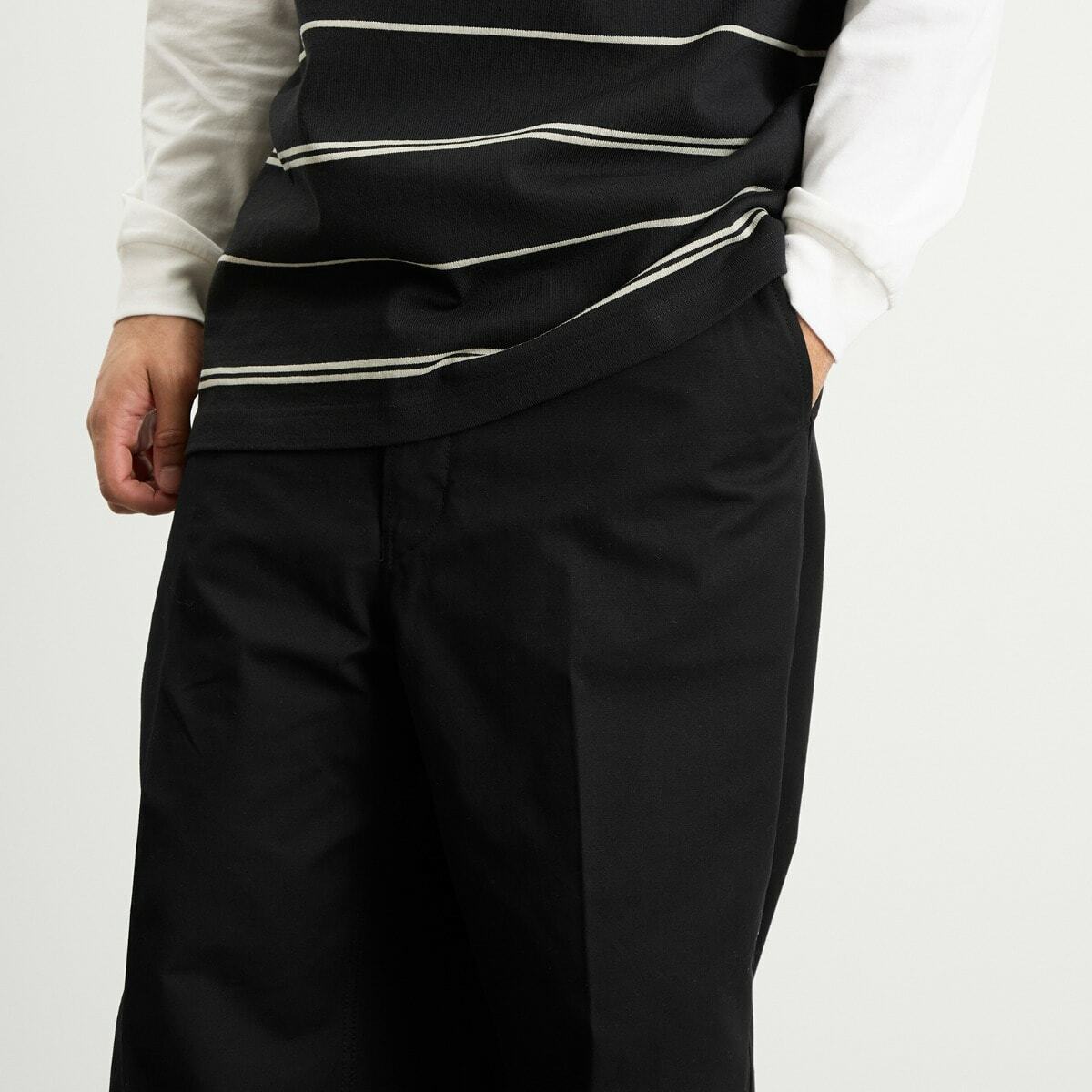 Comme des Garçons Homme Men's Cotton Oxford Straight Trousers in Black