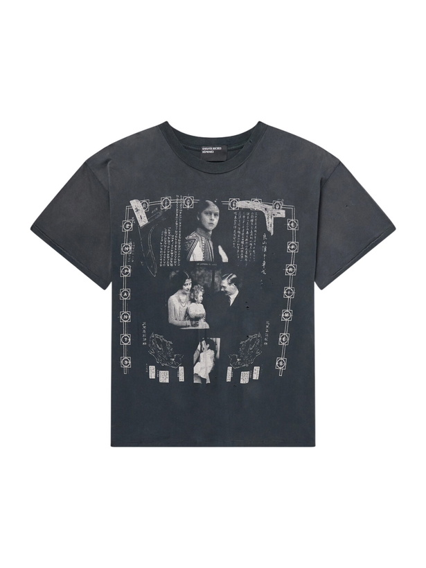 Photo: Enfants Riches Déprimés - The Little One's Parents Distressed Printed Cotton-Jersey T-Shirt - Black