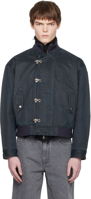 Photo: COOR Navy Washed Deck Hook Lip Bomber Jacket
