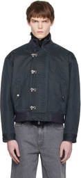 COOR Navy Washed Deck Hook Lip Bomber Jacket
