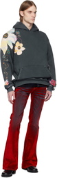 COÛT DE LA LIBERTÉ Gray Killian Flower Applique Terry Hoodie