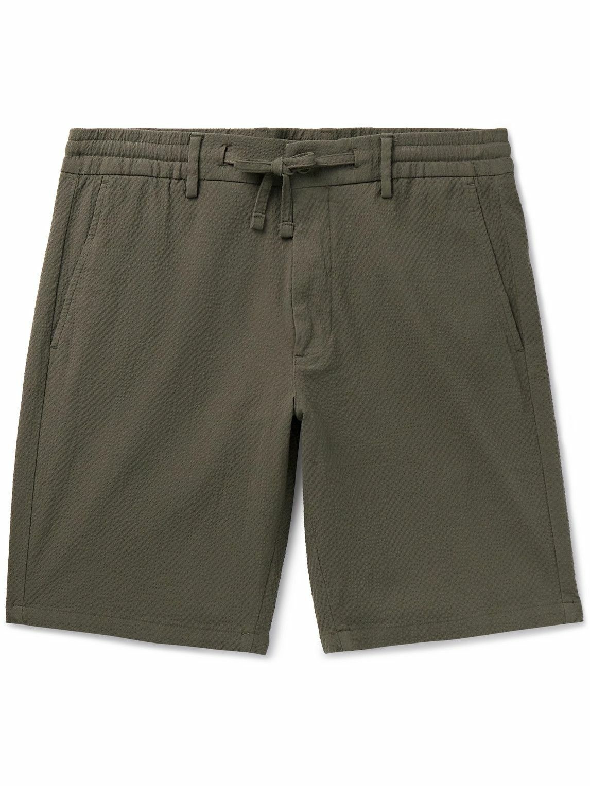 Photo: NN07 - Seb 1040 Cotton-Blend Seersucker Shorts - Green