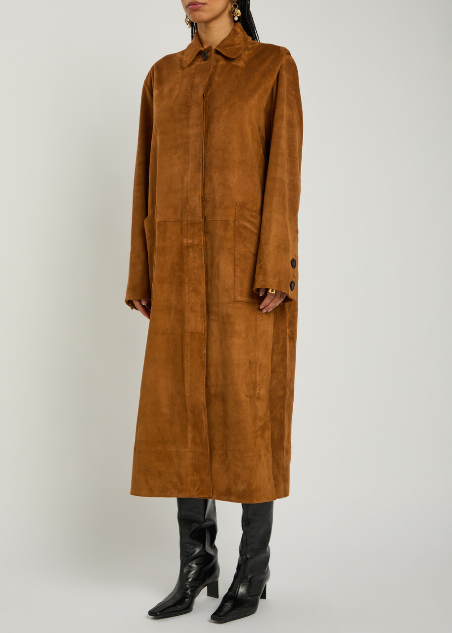 Stouls Corleone Suede Trench Coat Tan