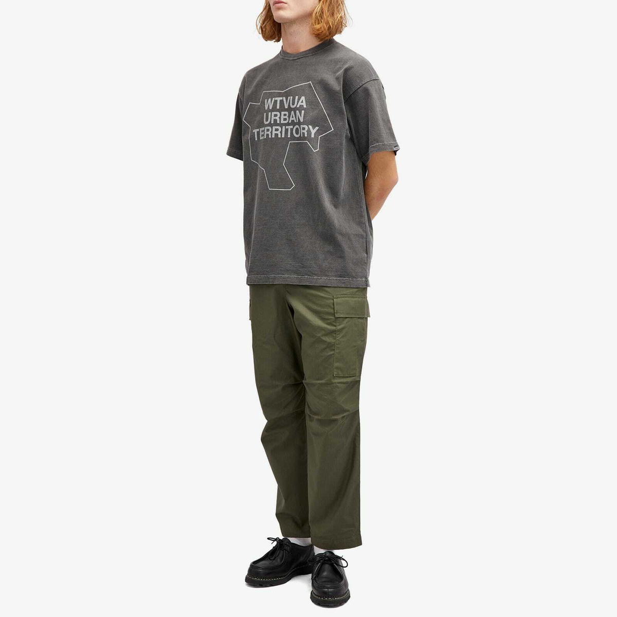 WTAPS Men's 04 Garment Dyed WTVUA T-Shirt in Black WTAPS