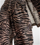 The Attico Zebra-print low-rise cotton wide-leg pants