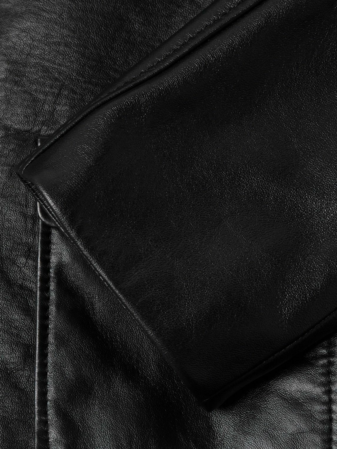 CELINE - Panelled Leather Jacket - Black