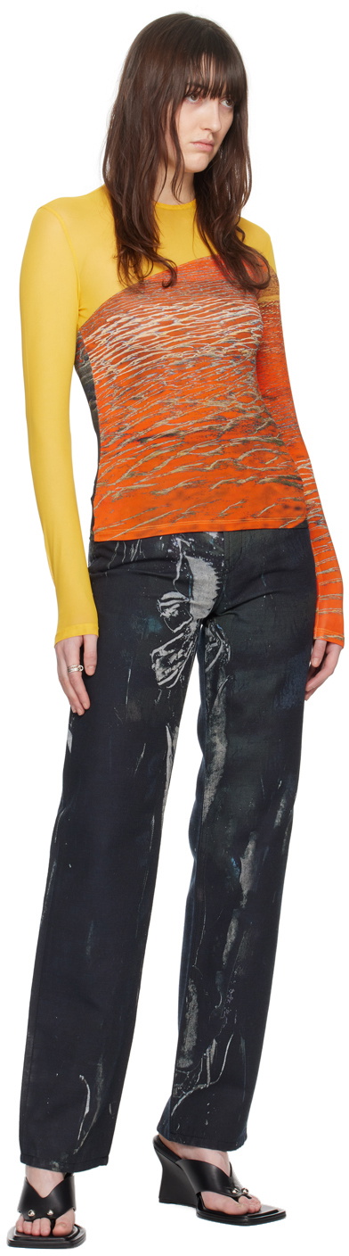 Louisa Ballou Black Printed Jeans