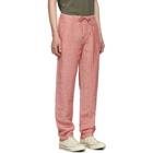 Onia Red Linen Carter Trousers