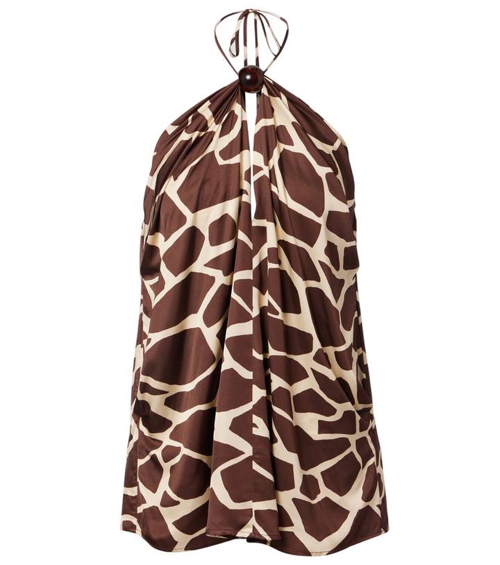 Photo: Faithfull Jensen animal-print halterneck satin top