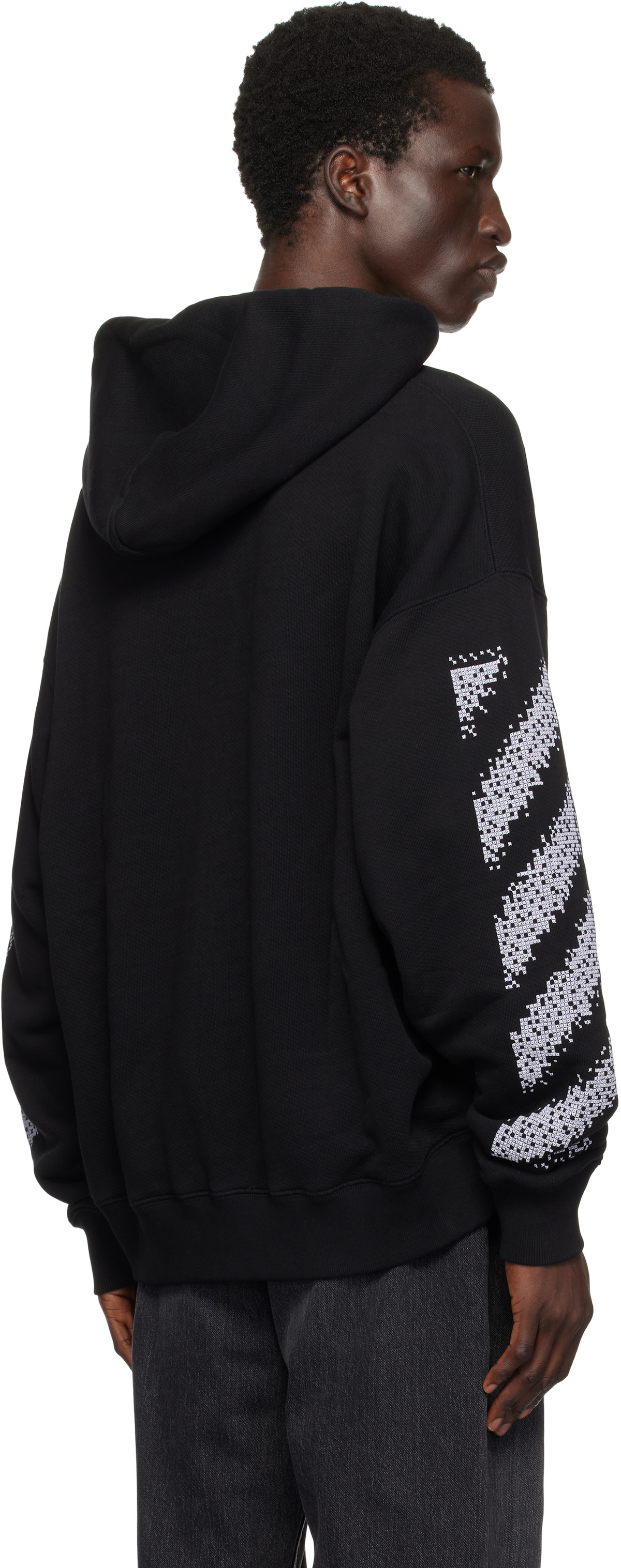 Off-White Black Pixel Diag Skate Hoodie Off-White