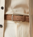 Zegna Triple Stitch suede belt