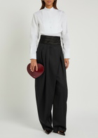 Alaïa Cropped Shirt Cotton Bodysuit White