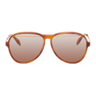 Alexander McQueen Tortoiseshell Aviator Piercing Sunglasses