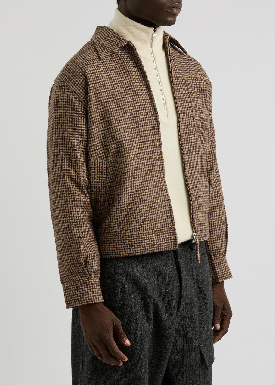 Universal Works Rose Bowl Checked Wool-blend Jacket Brown