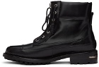 Toga Virilis Black Leather Lace-Up Boots