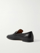 Tod's - Logo-Embellished Glossed Full-Grain Leather Penny Loafers - Black