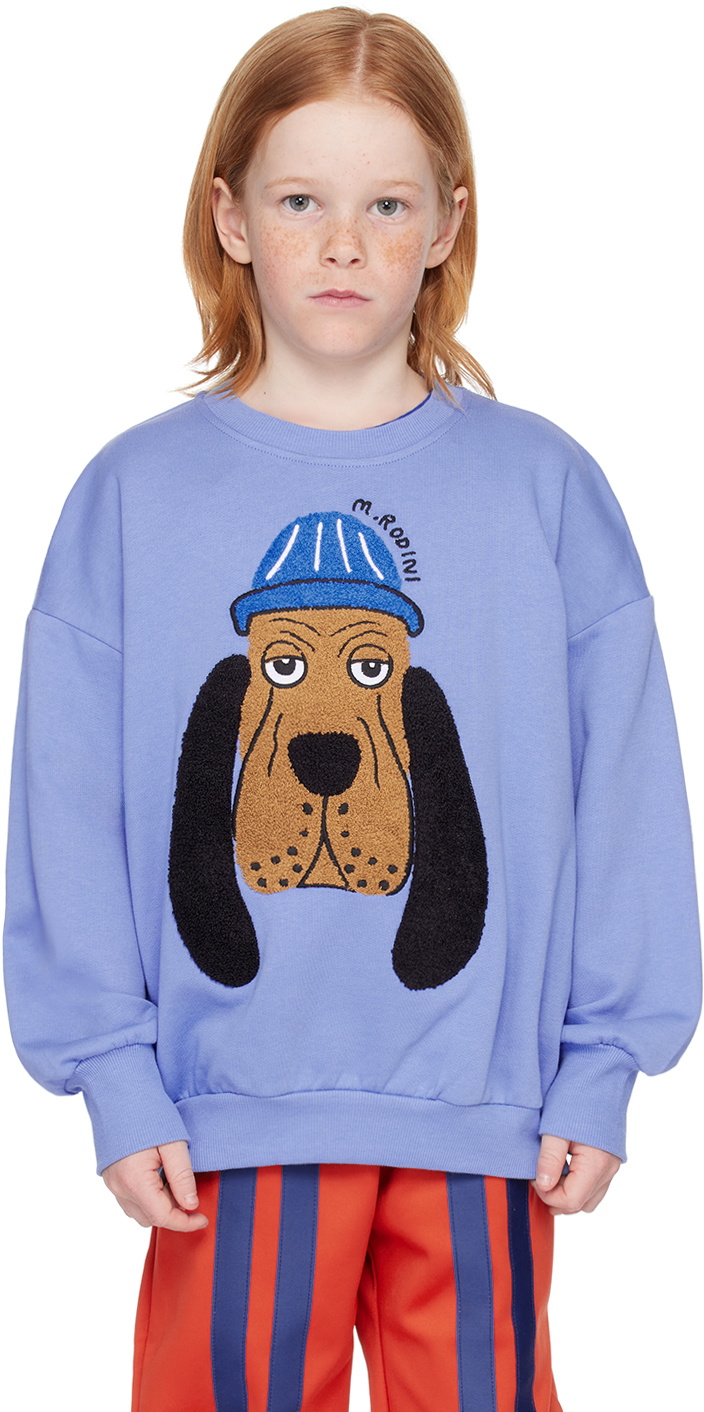 トップス MINI RODINI Bloodhound 5-7y Mini Rodini Kids Blue Bloodhound Sweatshirt Mini Rodini