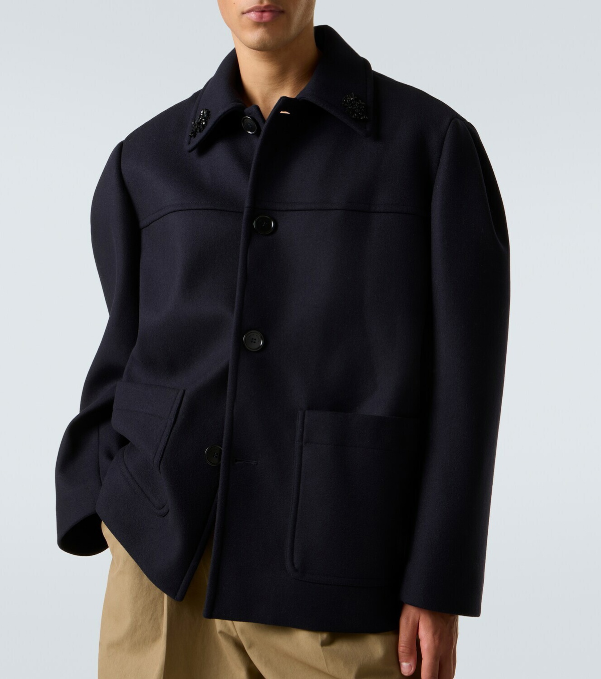 Simone Rocha Embellished wool-blend jacket