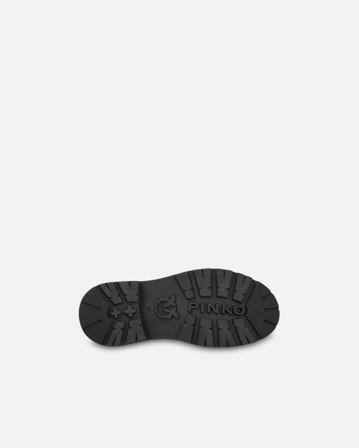 Pinko Leather Combat Boots With Branded Front Stretch Ribbon Yoghurt