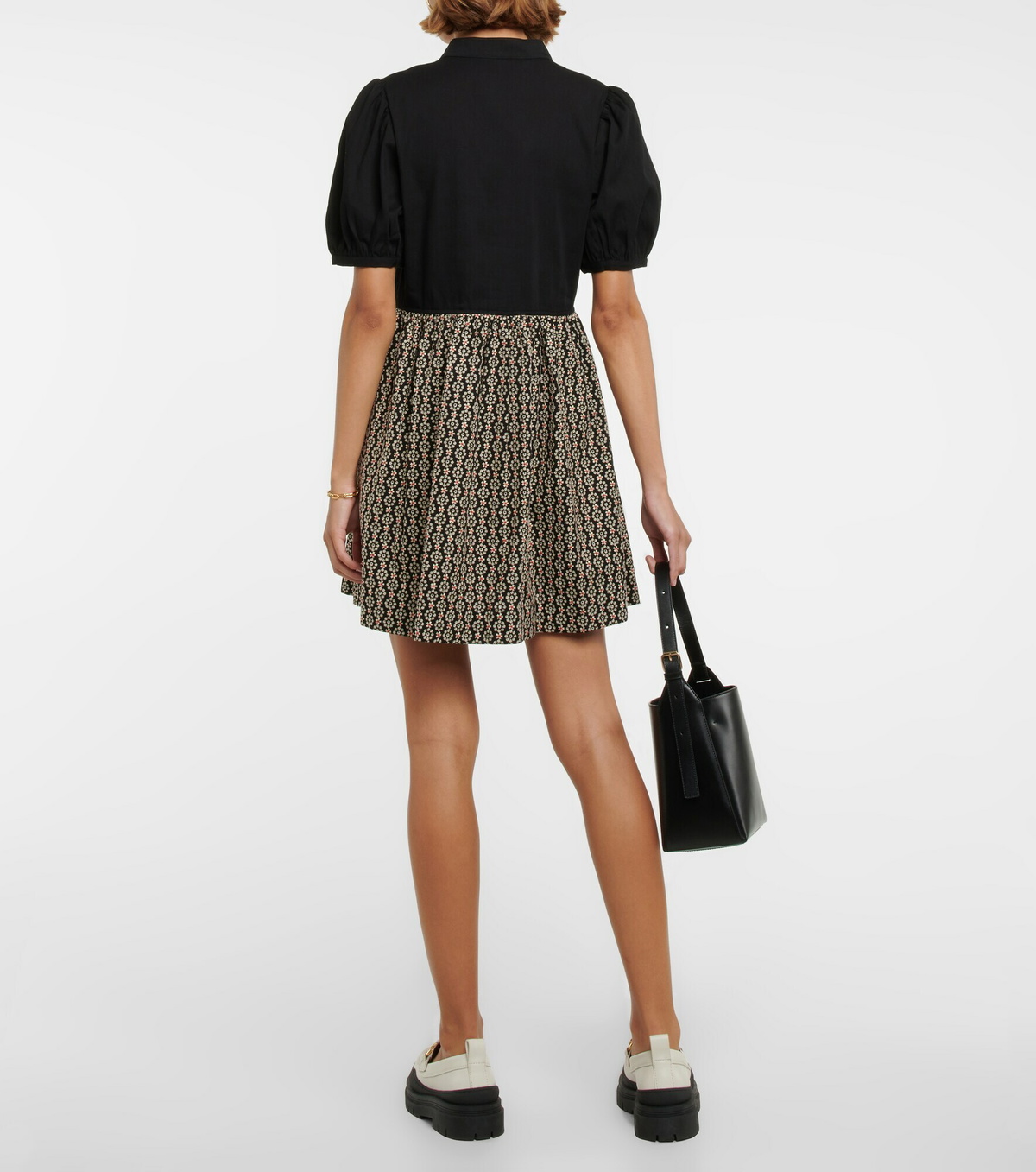 See By Chloe - Floral embroidered cotton minidress