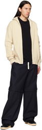 Jil Sander Off-White Zip Cardigan