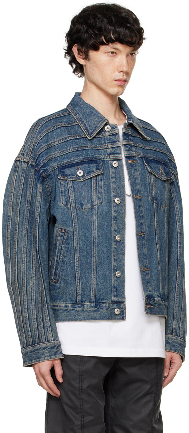 Feng Chen Wang Blue Multi Seam Denim Jaceket Feng Chen Wang Feng Chen Wang Blue Multi Seam Denim Jaceket Feng Chen Wang